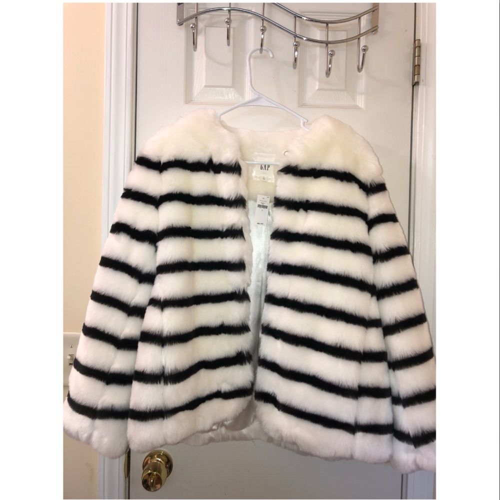 Gap Stripe Fur Jacket